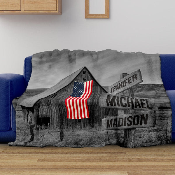 American Barn Multi-Names Fleece Blanket