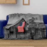 American Barn Multi-Names Fleece Blanket