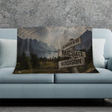 Mountain Range Color Multi-Names Fleece Blanket