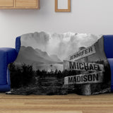 Mountain Range Multi-Names Fleece Blanket