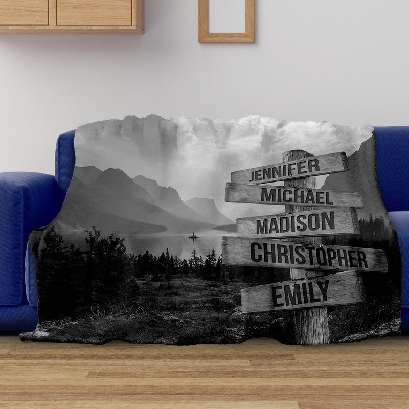 Mountain Range Multi-Names Fleece Blanket