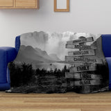 Mountain Range Multi-Names Fleece Blanket