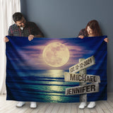 Moon Ocean Names Fleece Blanket