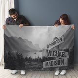 Mountain Range Multi-Names Fleece Blanket