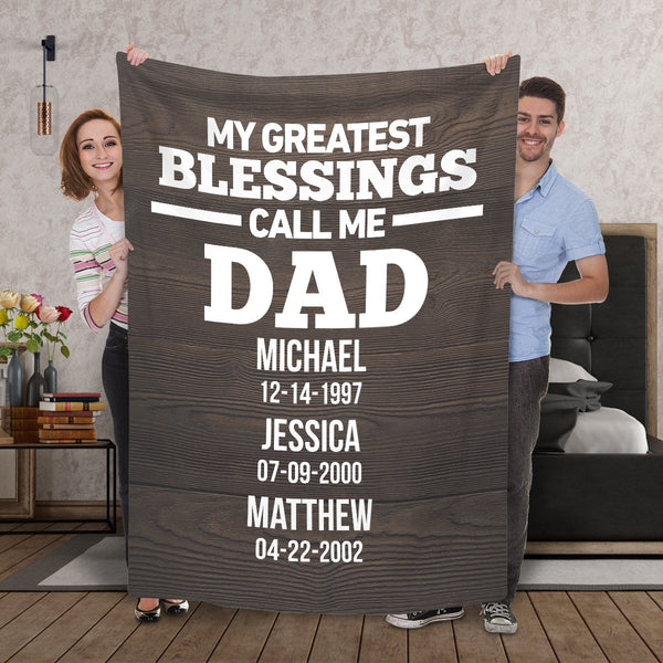 Dad Greatest Blessings Fleece Blanket