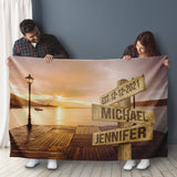 Sunrise Bay Names Fleece Blanket