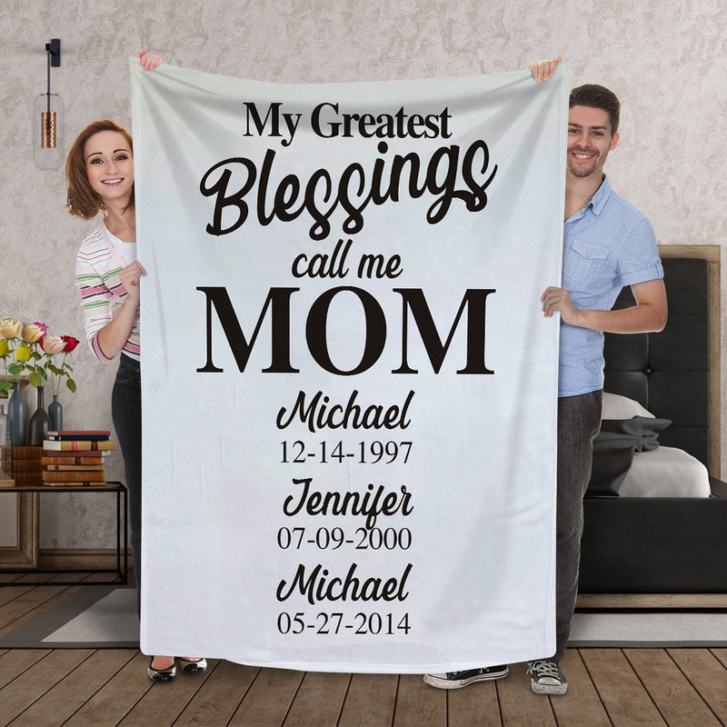 Mom Greatest Blessings Fleece Blanket