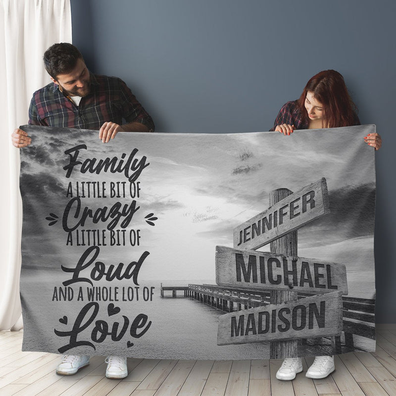 Ocean Dock Saying 2 Multi-Names Fleece Blanket