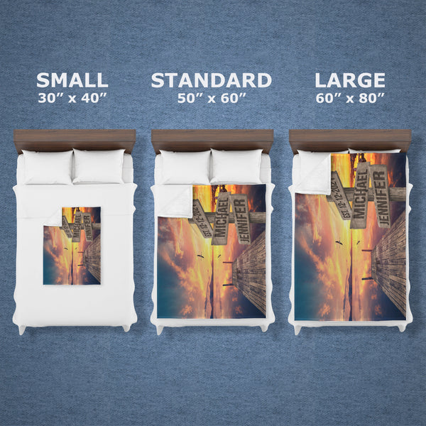 Sunset Dock Names Fleece Blanket