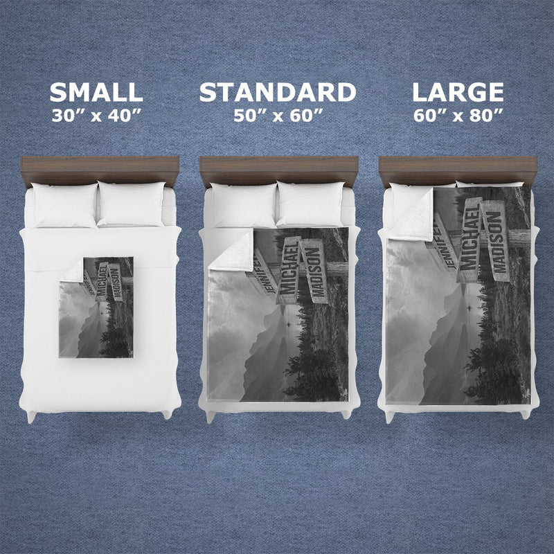 Mountain Range Multi-Names Fleece Blanket