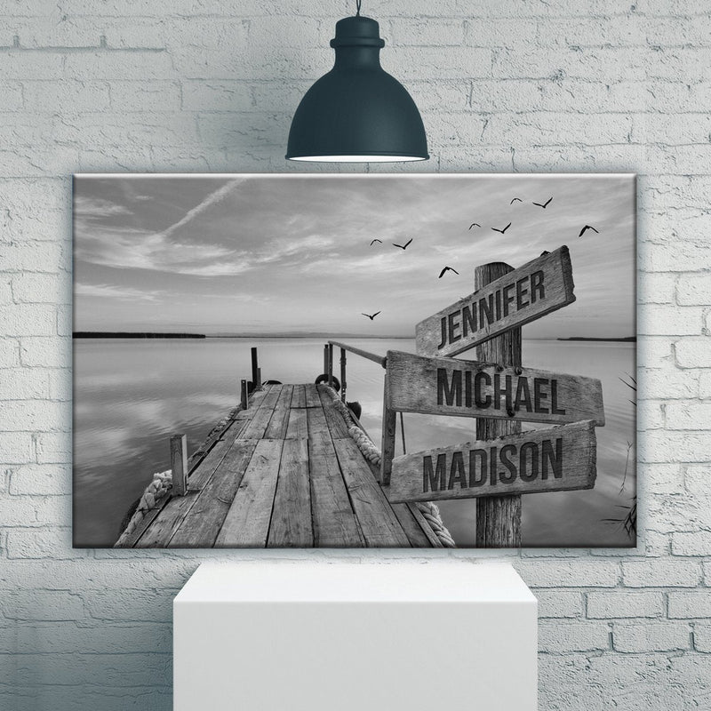 Lake Dock Multi-Names Premium Canvas 2