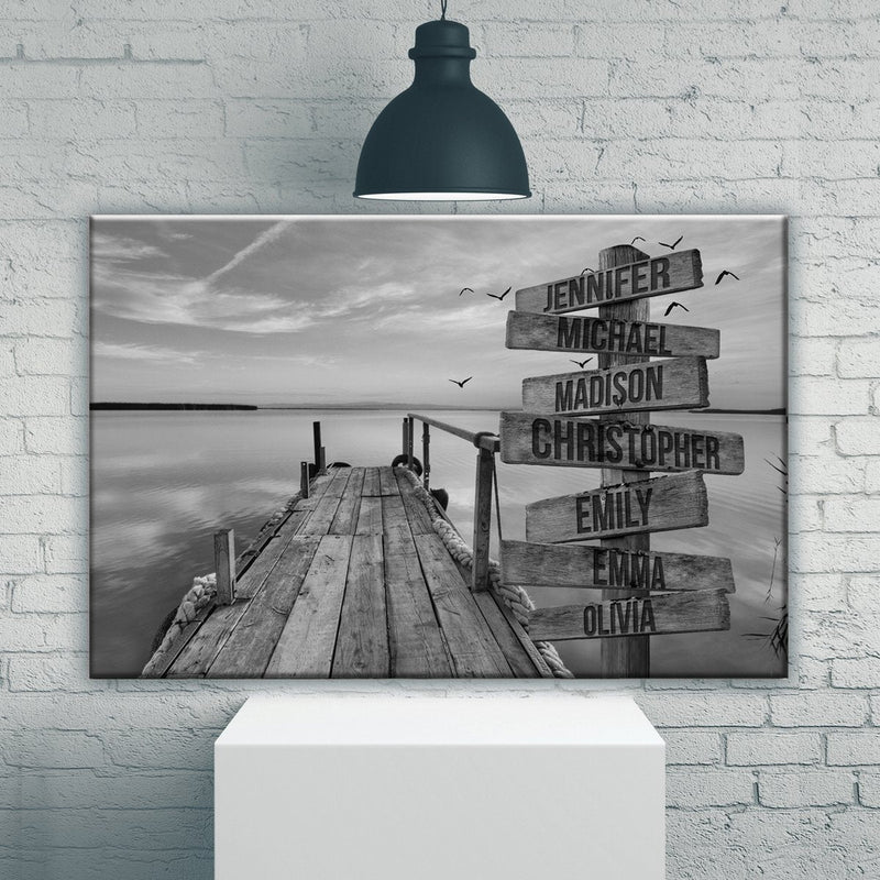 Lake Dock Multi-Names Premium Canvas 2