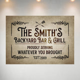 Backyard Bar & Grill Name Poster