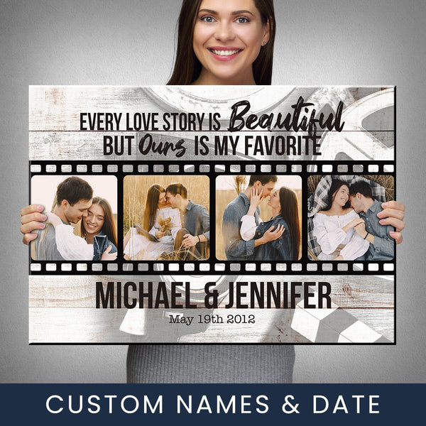 Our Love Story Photos Premium Canvas