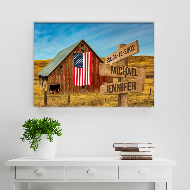 American Barn Color Names Premium Canvas