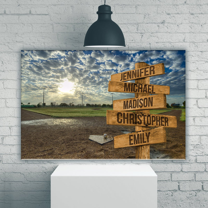 Baseball Field Color Multi Names Premium Canvas