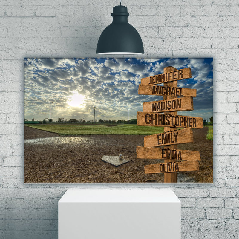 Baseball Field Color Multi Names Premium Canvas