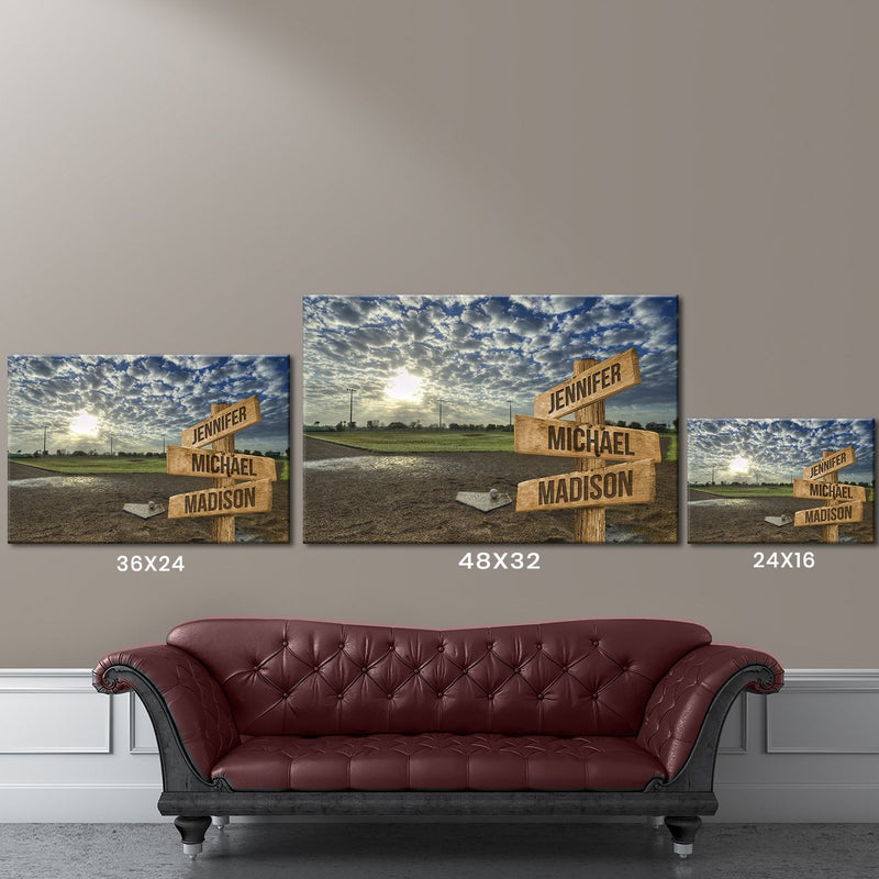 Baseball Field Color Multi Names Premium Canvas