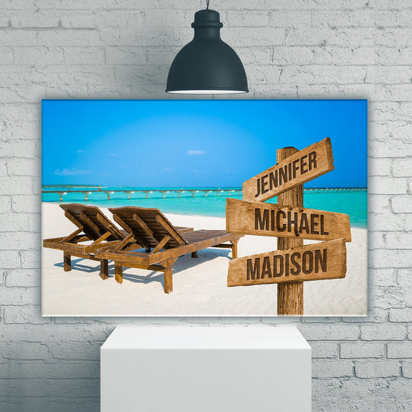 Beach Chair Color Multi-Names Premium Canvas