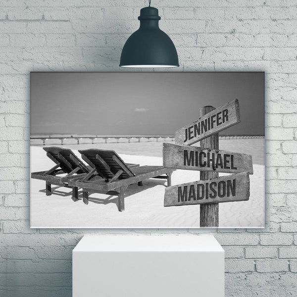 Beach Chair Multi-Names Premium Canvas