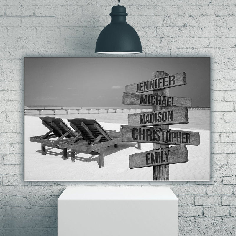 Beach Chair Multi-Names Premium Canvas