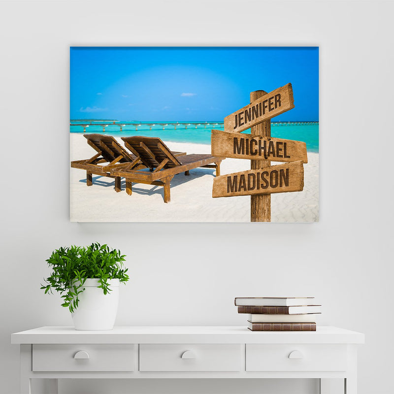 Beach Chair Color Multi-Names Premium Canvas