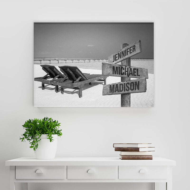 Beach Chair Multi-Names Premium Canvas