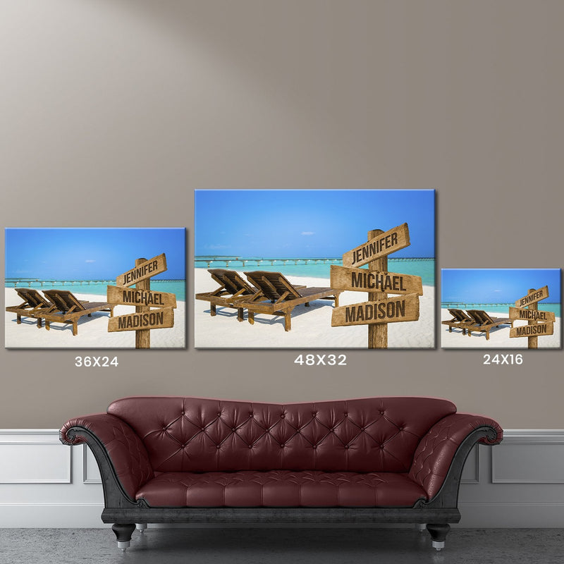 Beach Chair Color Multi-Names Premium Canvas