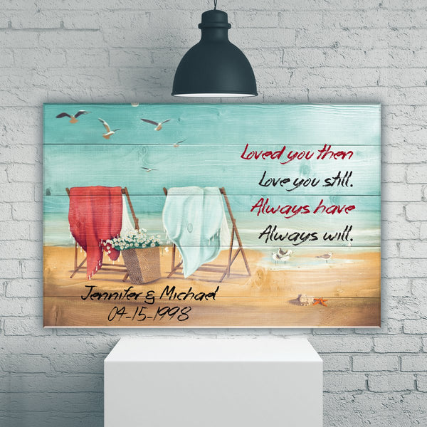 Loved You Then Love You Still Names Color Premium Canvas