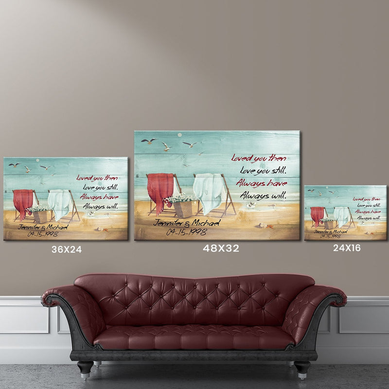 Loved You Then Love You Still Names Color Premium Canvas