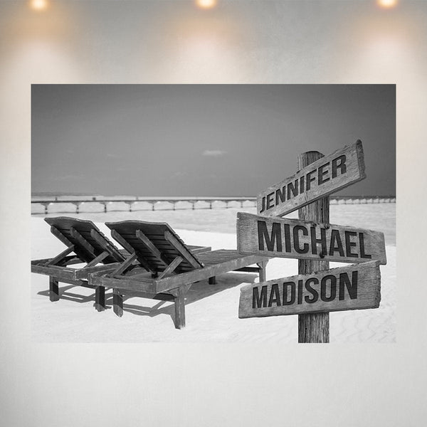 Beach Chair Multi-Names Poster