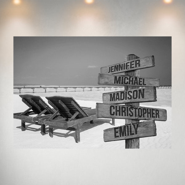 Beach Chair Multi-Names Poster