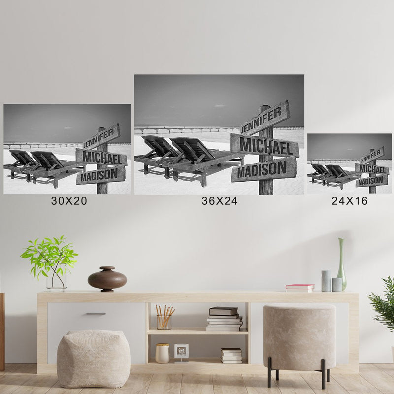 Beach Chair Multi-Names Poster