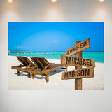 Beach Chair Color Multi-Names Poster