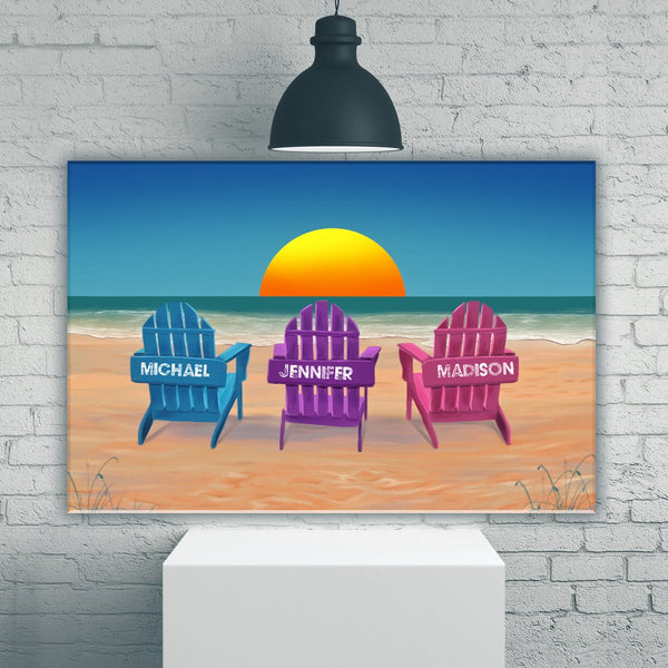 Colored Beach Chairs Multi-Names Premium Canvas