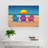 Colored Beach Chairs Multi-Names Premium Canvas