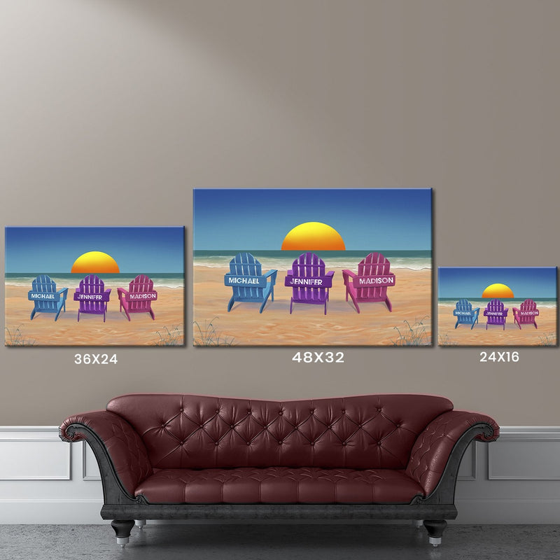 Colored Beach Chairs Multi-Names Premium Canvas