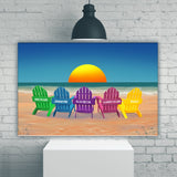 Colored Beach Chairs Multi-Names Premium Canvas