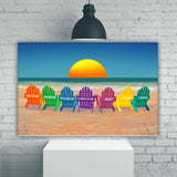 Colored Beach Chairs Multi-Names Premium Canvas