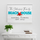 Family Beach House Sign Premium Canvas