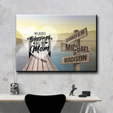 Lake Dock Color - Call Me Mom Multi-Names Premium Canvas