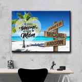 Ocean Breeze Color - Call Me Mom Multi-Names Premium Canvas