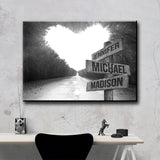 Heart Road Multi-Names Premium Canvas