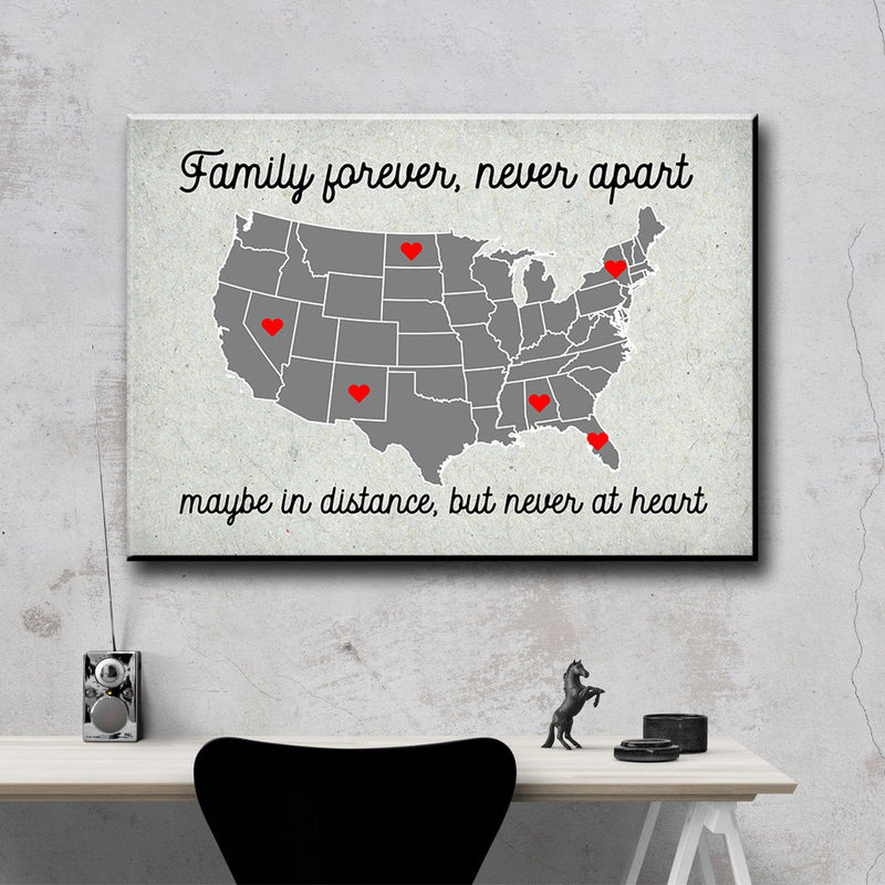 USA Family Map Premium Canvas