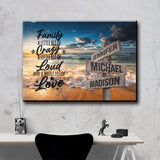 Ocean Sunset Color with Saying 2 Multi-Names Premium Canvas