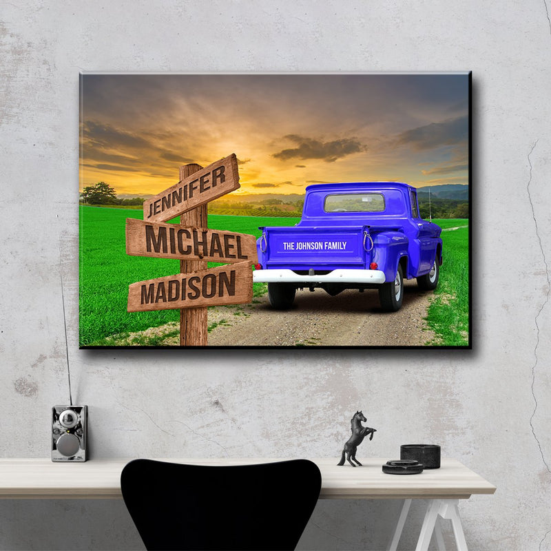 Old Truck Multi-Names Premium Canvas