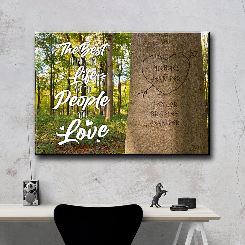 Family Tree Saying 3 Multi-Names Premium Canvas