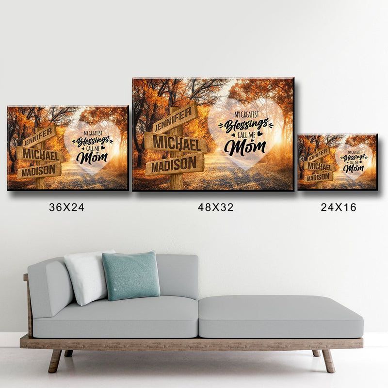 Autumn Road 2 Color - Call Me Mom Multi-Names Premium Canvas
