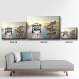 Lake Dock Color - Call Me Mom Multi-Names Premium Canvas