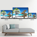 Ocean Breeze Color - Call Me Mom Multi-Names Premium Canvas